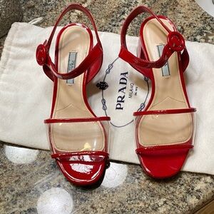 Prada Glossy Red Women's Sandals